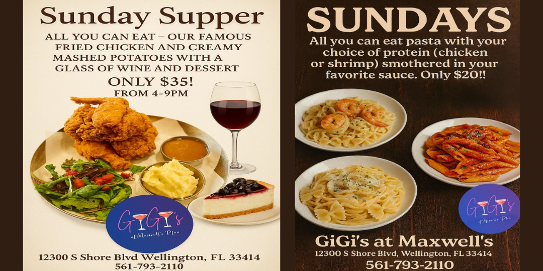 Fried Chicken & Pasta Specials Gigi's, Maxwell's Plum