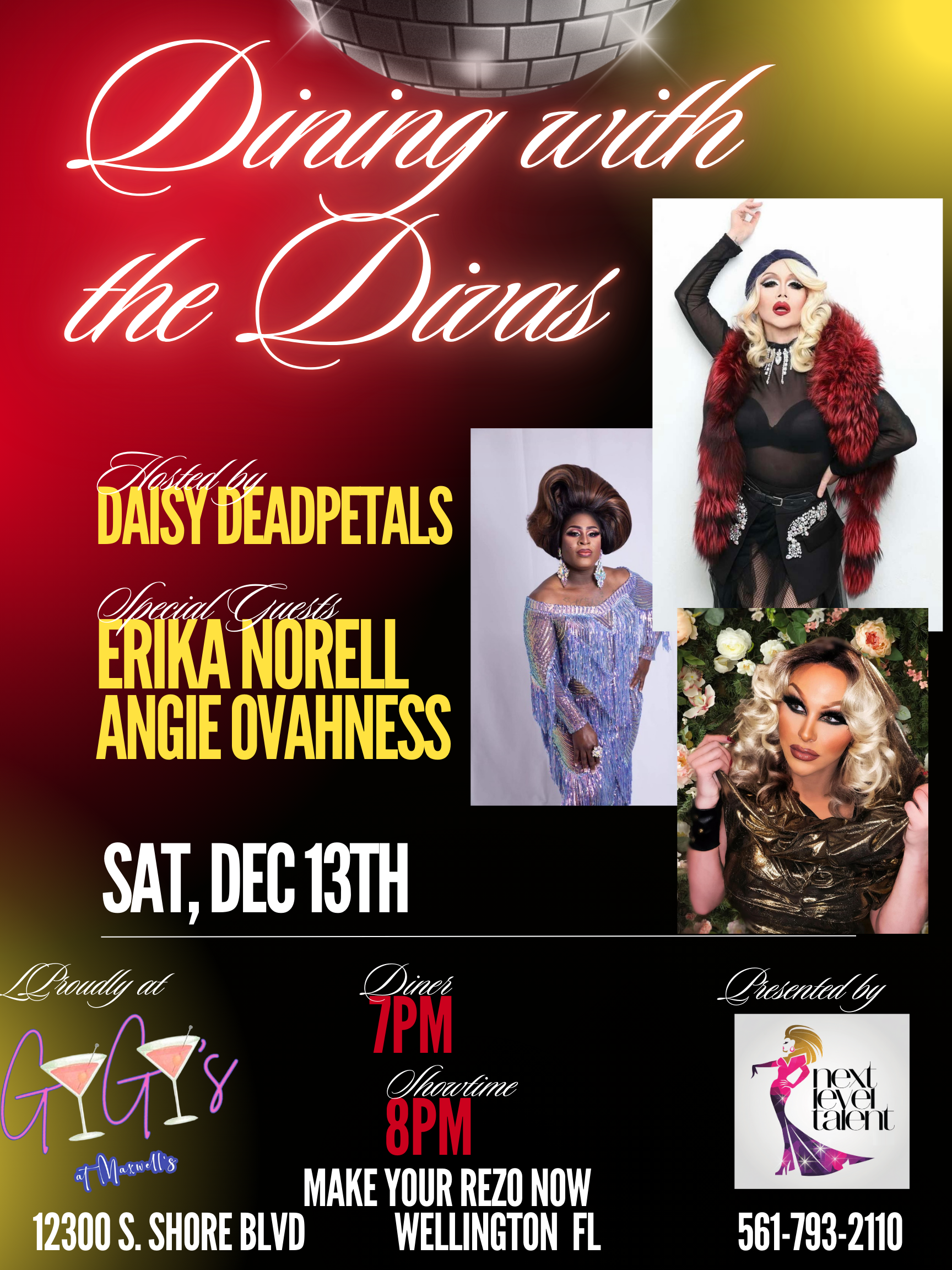 Dinner & Drag Show LIVE at Gigi's, Maxwell's Plum